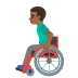 👨🏾‍🦽 man in manual wheelchair: medium-dark skin tone display on Google